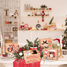 4pcs Large Sturdy Kraft Paper Christmas Gift Boxes with Rop Closure - Santa House-Shaped Lid, Foldable Party Favor Packaging for Candy,, Holiday Decorations - New Year & Xmas Party Supplies