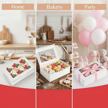 White Paper Cupcake Box | 18pcs with Insert And Window Hold 6 Standard Cupcakes, Cupcake Carrier Container, Bakery Muffin Box for Pastry, Cookies, Birthday, Mother'S Day, Wedding Party