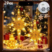 PRE ORDER 2pcs, Polaris Suction cup String Lights, Christmas Decorations, Indoor, Battery Operated, Christmas Lights,Curtain Lights, Fall, winter, Bedroom Decor, Christmas Wedding, Xmas, New Year(Batteries not included)