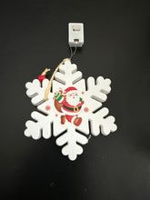 1PC Christmas Snowflake Santa LED Hanging Ornament – Battery Powered Christmas Tree Decoration, Santa Claus Snowflake Holiday Décor