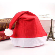 Set of 10 Santa Hats, Classic Red Christmas Headwear, Perfect for Festive Family Gatherings, Featuring a Red And White Striped Pattern with a Fluffy Pom-Pom Trim, Comfortable Holiday Attire