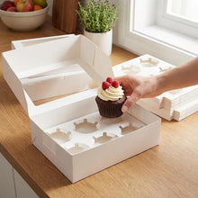 White Paper Cupcake Box | 18pcs with Insert And Window Hold 6 Standard Cupcakes, Cupcake Carrier Container, Bakery Muffin Box for Pastry, Cookies, Birthday, Mother'S Day, Wedding Party