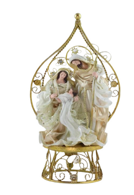 20.5”(27cm) Christmas religious Nativity Holy Family in Gazebo 17.75”(45 cm)