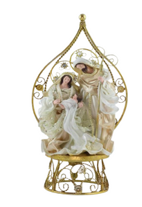 20.5”(27cm) Christmas religious Nativity Holy Family in Gazebo 17.75”(45 cm)
