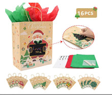 Christmas personalise Gift bakery pastry bags with tags (red green) 12pcs