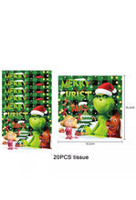 Grinch Christmas grinch Napkins 2 packets - Santas Workshop Direct 