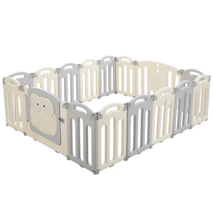 Baby Playpen 16 Panels Foldable Toddler Fence Safety Play Activity Centre - Santas Workshop Direct 