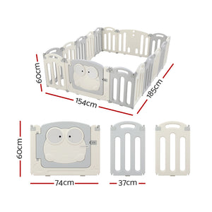 Baby Playpen 16 Panels Foldable Toddler Fence Safety Play Activity Centre - Santas Workshop Direct 