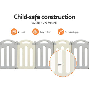 Baby Playpen 16 Panels Foldable Toddler Fence Safety Play Activity Centre - Santas Workshop Direct 