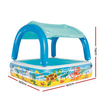 Kids Pool 140x140x114cm Inflatable Swimming w/ Canopy Play Pools 265L - Santas Workshop Direct 