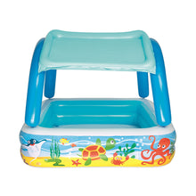 Kids Pool 140x140x114cm Inflatable Swimming w/ Canopy Play Pools 265L - Santas Workshop Direct 