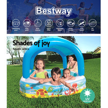 Kids Pool 140x140x114cm Inflatable Swimming w/ Canopy Play Pools 265L - Santas Workshop Direct 