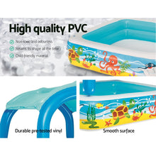 Kids Pool 140x140x114cm Inflatable Swimming w/ Canopy Play Pools 265L - Santas Workshop Direct 