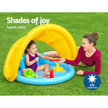 Kids Pool 115x89x76cm Inflatable Play Swimming Pools w/ Canopy 31L - Santas Workshop Direct 