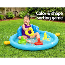 Kids Pool 115x89x76cm Inflatable Play Swimming Pools w/ Canopy 31L - Santas Workshop Direct 