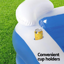 Kids Inflatable Pool Above Ground Pools Seat Cushions Cup Holder 213x206cm - Santas Workshop Direct 