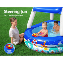 Kids Pool 213x155x132cm Inflatable Swimming w/ Canopy Play Pools 282L - Santas Workshop Direct 