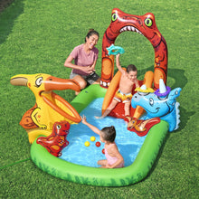 Kids Inflatable Play Splash Pool with Slide Ball Tossing Toys 242x140cm - Santas Workshop Direct 