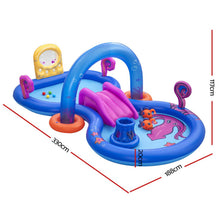 Kids Inflatable Play Splash Pool with Slide Ball Tossing Toys Coral Basket - Santas Workshop Direct 