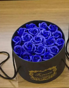 Blue Rose Soap flowers round bouquet Santas Workshop Direct