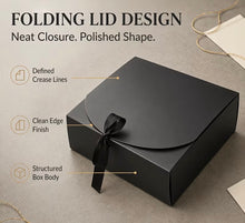10pcs Elegant Black Gift Boxes with Ribbon (5pcs Boxes And 5pcs Black Ribbons) - Perfect for Weddings, Proposals, Birthdays, And Special Occasions - Ideal for Jewelry Display And Party Gift Boxes for Christmas, Easter, Bridesmaid Favors
