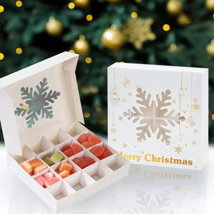 Christmas choclate candy goodie paper boxes with window Xmas party favour small gift packaging Gold stamping paper boxes