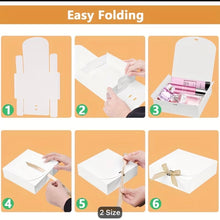 10pcs White paper party gift box, foldable gift packaging box, ribbon matching, birthday gift box, wedding decoration box (Copy)
