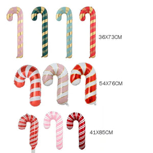 Candy cane  Foil Balloons Balloons Party Decor  PRE ORDER extra large 85 cm x1 pc Santas Workshop Direct