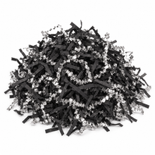 60g Black & Silver Metallic Shredded Paper – Men’s Gift Box, Corporate Hamper and Birthday Basket Filler