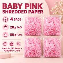 4 BAGS BABY PINK Shredded tissue paper hamper filler 20grams Gift Wrapping Shredded Paper, Suitable for Wedding, Valentine'S Day, Father'S Day, Mother'S Day, Christmas, Party Decoration