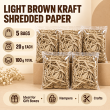 5 bags Light Brown Kraft Shredded tissue paper 20 grams