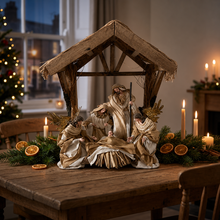 ⭐ 10" Christmas Nativity Set with Holy Family, Angels & Barn Animals – 16.25" Stable Religious Christian Holiday Decoration ⭐