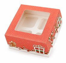 12-Pack Orange Christmas Cupcake Bakery Boxes – Festive Holiday Gift Boxes for Cupcakes, Cookies, Muffins, Pastries & Sweet Treats