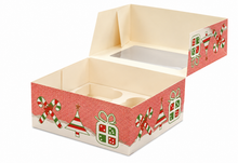 12-Pack Orange Christmas Cupcake Bakery Boxes – Festive Holiday Gift Boxes for Cupcakes, Cookies, Muffins, Pastries & Sweet Treats
