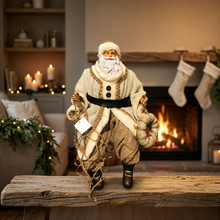 Christmas festive decor Santa Claus Driftwood Chair 45cm - Unique Holiday Home Accent