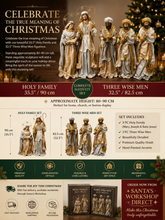24.5” Large Christmas Religious Handmade Nativity Set with Holy Family and Three Wise Men (Approx. 65 cm)