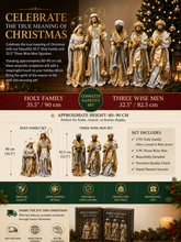 24.5” Large Christmas Religious Handmade Nativity Set with Holy Family and Three Wise Men (Approx. 65 cm)