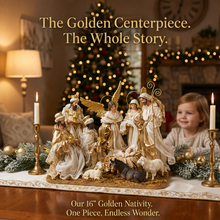 16" Christmas Religious Nativity Set with Animals - One Piece with Barn Animals (Approx 40 cm)