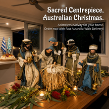 ⭐ 20.25" Christmas Religious Handmade Nativity Set with 3 Wise Men & Holy Family – 53cm Christian Christmas Manger Scene Decoration ⭐