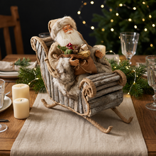 40cm Christmas Ornament Santa Claus in Driftwood Sleigh – Rustic Handmade Style Holiday Decoration, Festive Christmas Home & Tabletop Decor