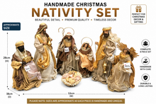56cm Handmade Christmas Nativity Set with Angel | Religious Holy Family & Manger Christmas Decoration for Home & Church