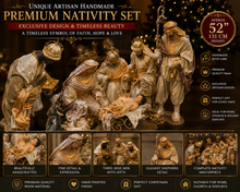 Unique Artisian Handmade Premium Christmas Nativity Figurines Exclusive design with manger approx (52") 131 cm PRE ORDER CHRISTMAS 2026