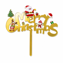 1pc Merry Christmas Gold Cake Toppers | Glitter Merry Christmas Cake Decorations for Christmas Cakes, Cupcakes, Dessert Tables & Holiday Parties