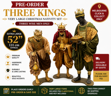 Very large Christmas three kings only(52") 131 cm  approx (PRE ORDER CHRISTMAS 2026)PRE-ORDER Extra Large 52" / 131cm Three Wise Men Nativity Set – Three Kings Christmas Religious Figures | Melbourne Click & Collect