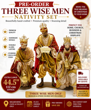PRE-ORDER 112cm / 44.5" Three Wise Men Only – Extra Large Red & Gold Three Kings Christmas Nativity Figures | Melbourne