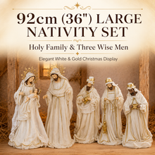 PRE ORDER 92cm (36") Holy Family Nativity Set – Large Christmas Religious Decoration, Style Stable Scene, Elegant Holiday Home & Church Display