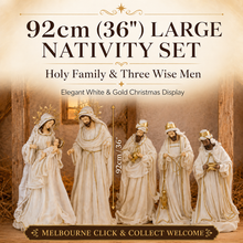 PRE ORDER 92cm (36") Holy Family Nativity Set – Large Christmas Religious Decoration, Style Stable Scene, Elegant Holiday Home & Church Display