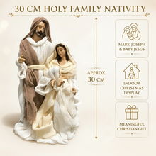 30cm Christmas Holy Family Nativity Ornament – Mary, Joseph & Baby Jesus Religious Christmas Decoration