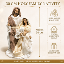 30cm Christmas Holy Family Nativity Ornament – Mary, Joseph & Baby Jesus Religious Christmas Decoration