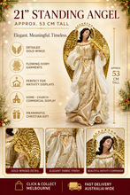 PRE ORDER 21″ (53cm) Christmas Standing Angel Figurine – Large Religious Nativity Decoration for Home, Church & Holiday Display